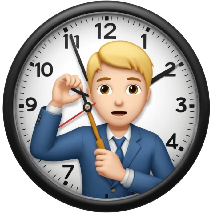 Create a hurried expression holding a clock that ticks VERY FAST emoji