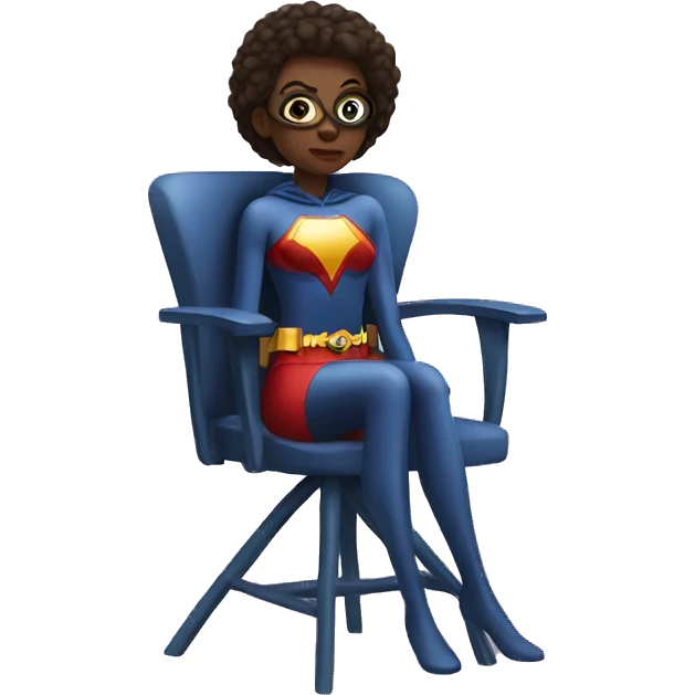 Female Superhero sitting on a chair emoji