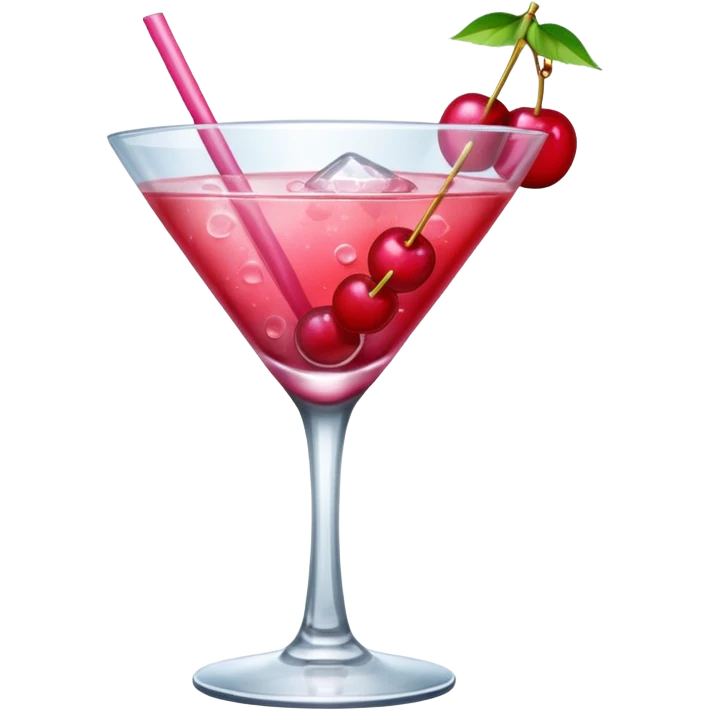 galentines red and pink cocktail with cherry emoji