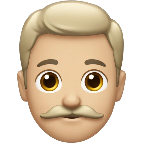 Petit allemand avec une petite moustache carrée et les cheveux plaqués mis sur le côté  emoji