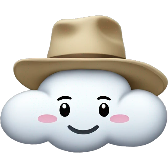 Cloud wearing a hat emoji