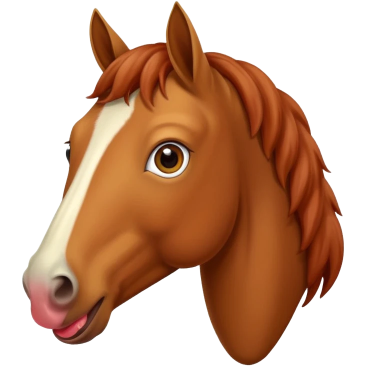Horse cheekily pulling tongue emoji