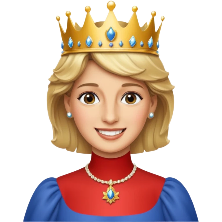 content face, Princess Diana with crown emoji