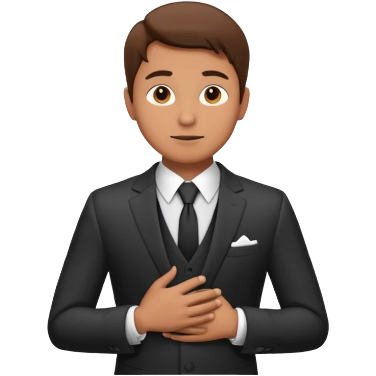 una mano en pecho vestido masculino emoji