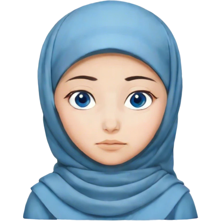 Turkish beautiful finish Konya girl blue eyes with hijab and islamic dress and Sleepy Face emoji