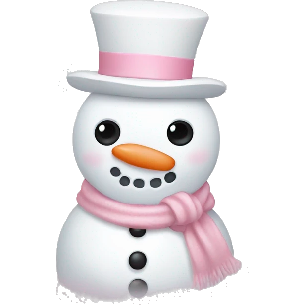 Cute white and light pink snowman emoji