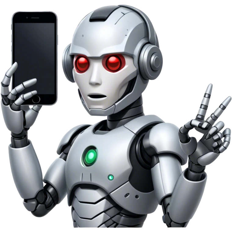 cyborg taking a picture emoji