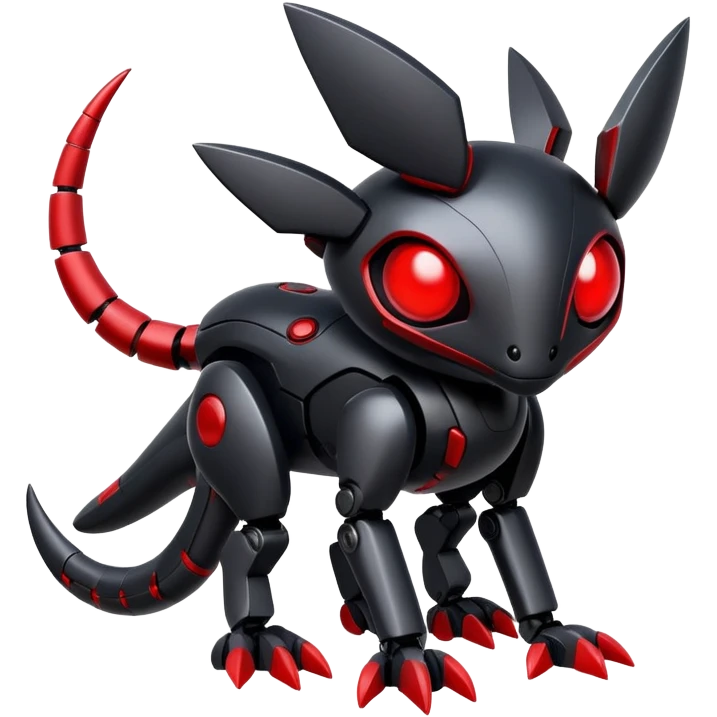 Modern futuristic black dark fakemon-creature with red accents emoji