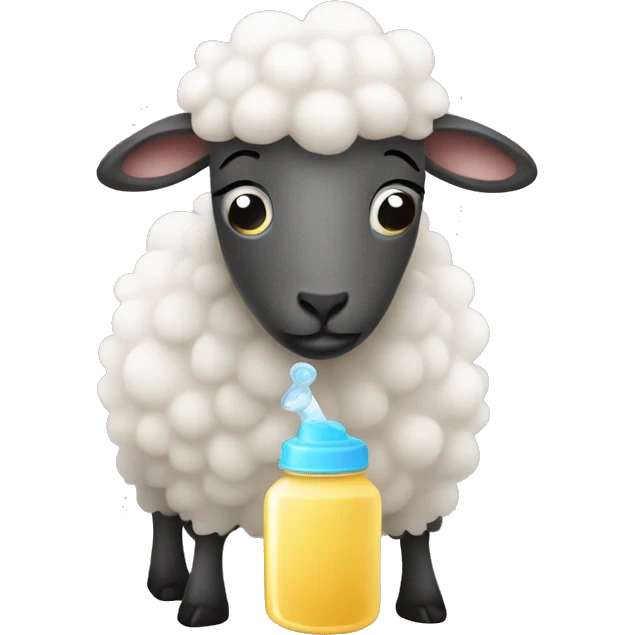 Sheep drinking a baby bottle emoji