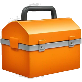 open orange tool box emoji
