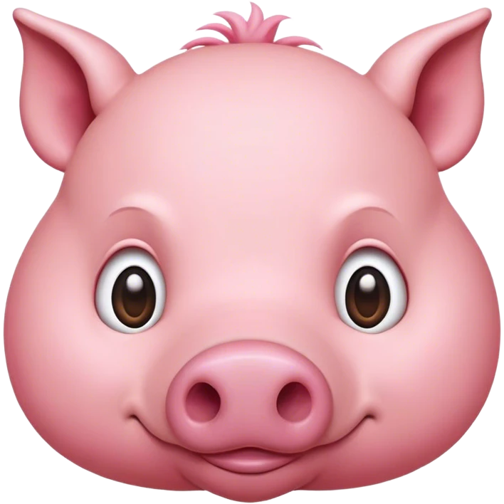 Cinematic Noble Pig Portrait Emoji, Poised and regal, with a stout, robust build and a smooth, well-groomed rosy-pink hide, deep-set soulful beady eyes, Simplified yet sharp and sophisticated features, highly detailed, glowing with a soft, dignified glow, high shine, intelligent and determined, stylized with an air of barnyard nobility, focused and attentive, soft glowing outline, capturing the essence of a watchful and confident pig, so majestic it feels as though it could trot out of the screen with effortless authority! emoji