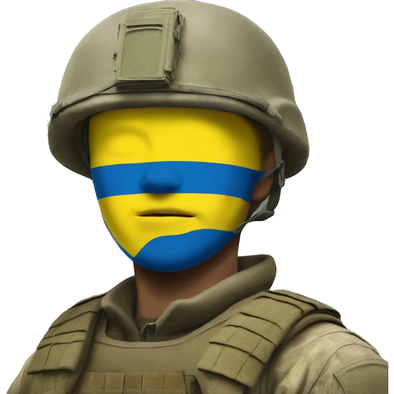 ukranian flag as ukrainian soilder emoji