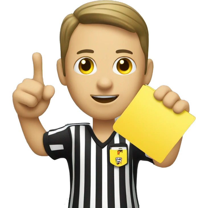 smiley referee showing yellow card emoji
