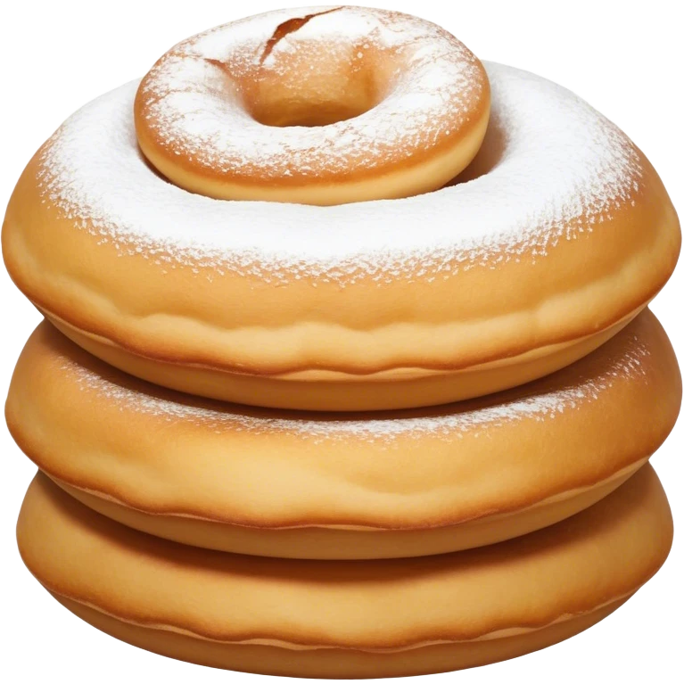 Cinematic Realistic image of simple round buñuelos, depicted with a lightly crisp, golden exterior and soft, airy interior, dusted with a subtle layer of powdered sugar and set against a rustic backdrop with warm, inviting lighting. emoji