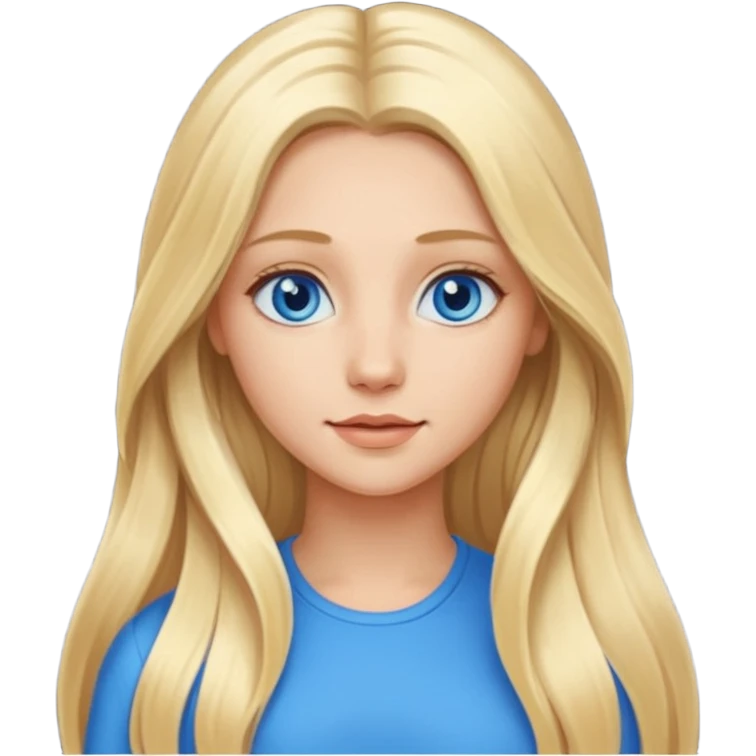 Красива дівчина блондинка з довгим волоссям з голубими очима emoji