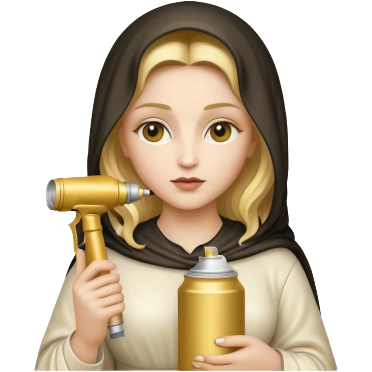 emoji della madonna con una bomboletta spray
 emoji