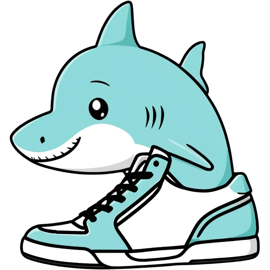 Shark wiht shoes emoji