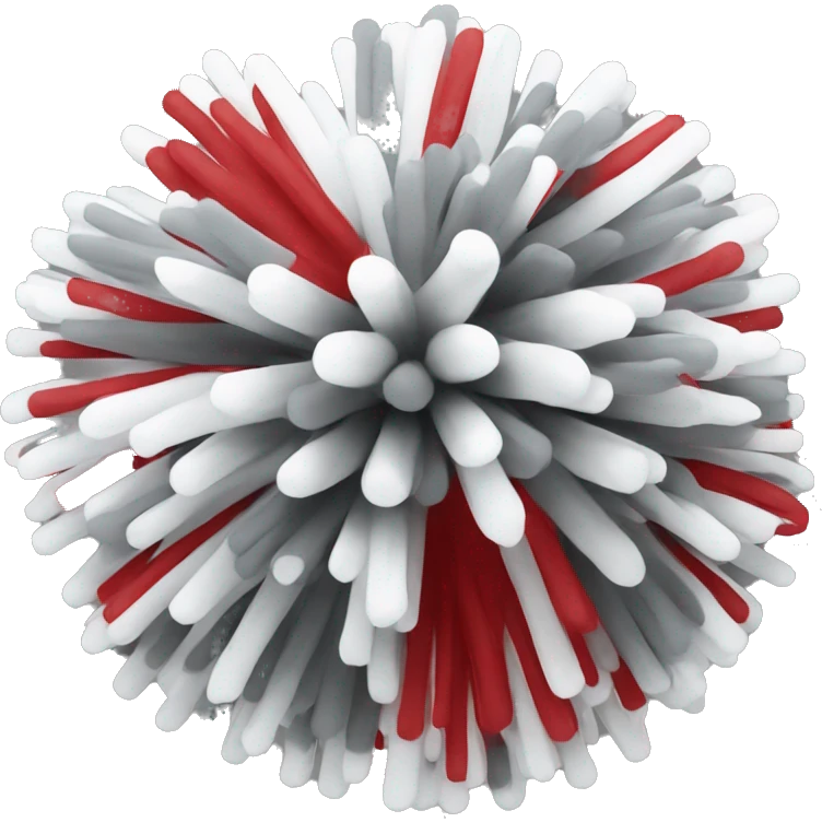 Red grey and white cheer pom  emoji