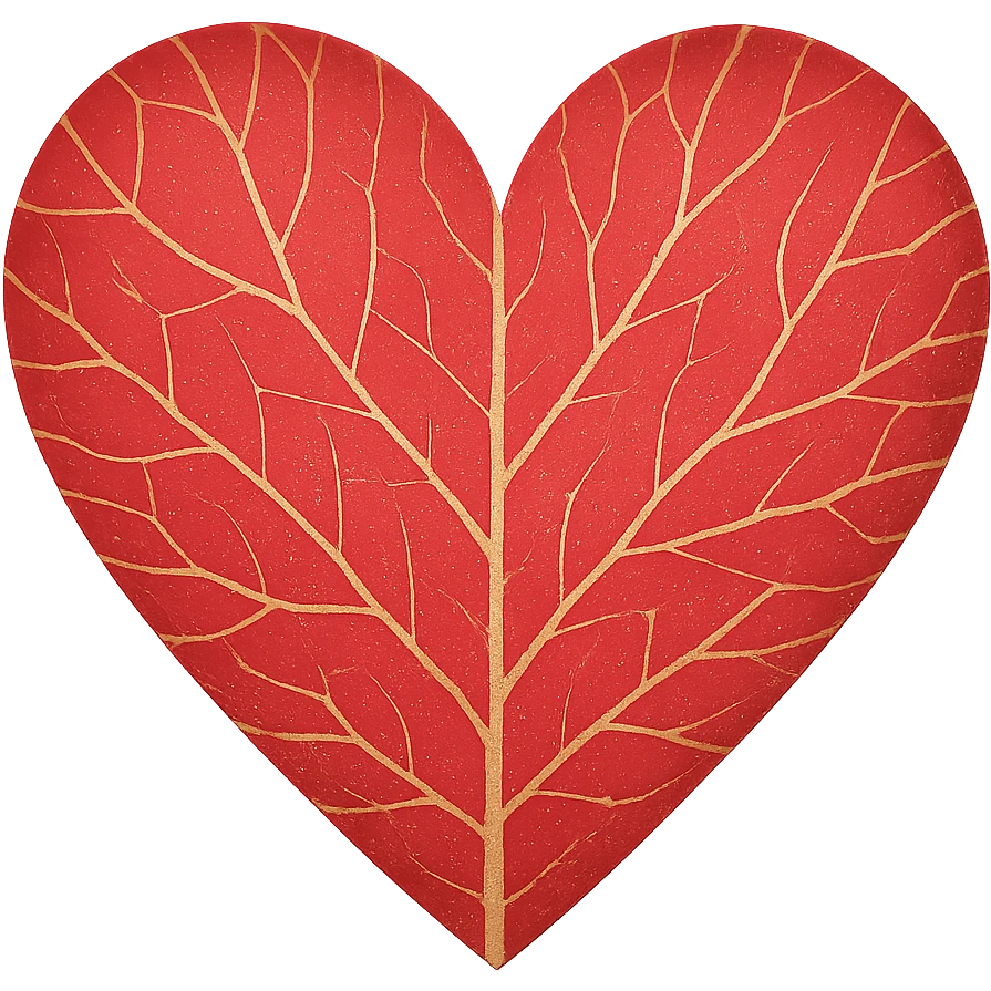 heart with a delicate gold leaf overlay, remove background emoji
