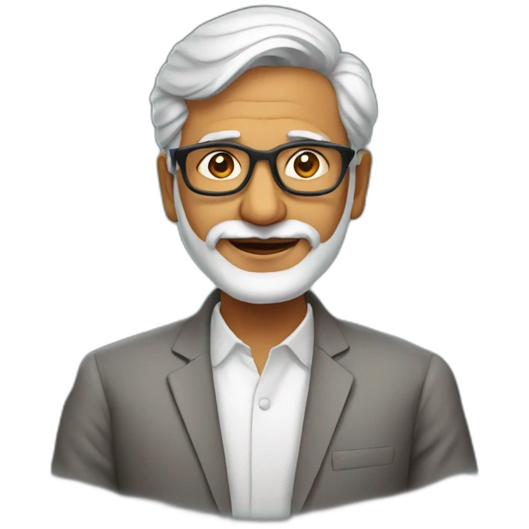 a 60 year old indian startup founder emoji