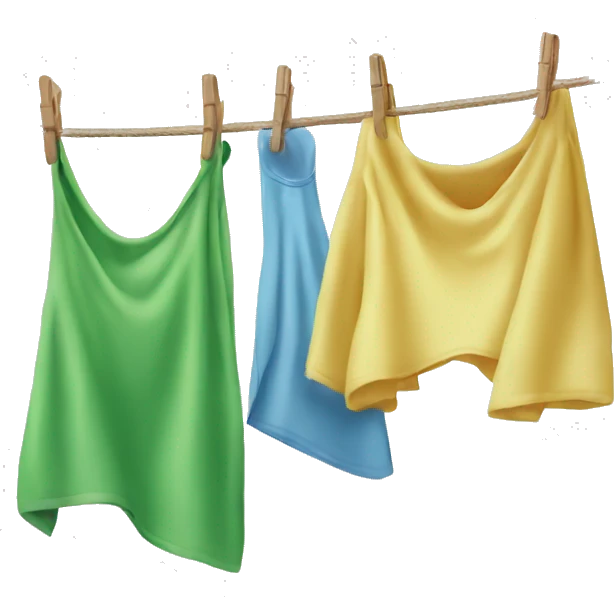 clean laundries hanging on drying line emoji