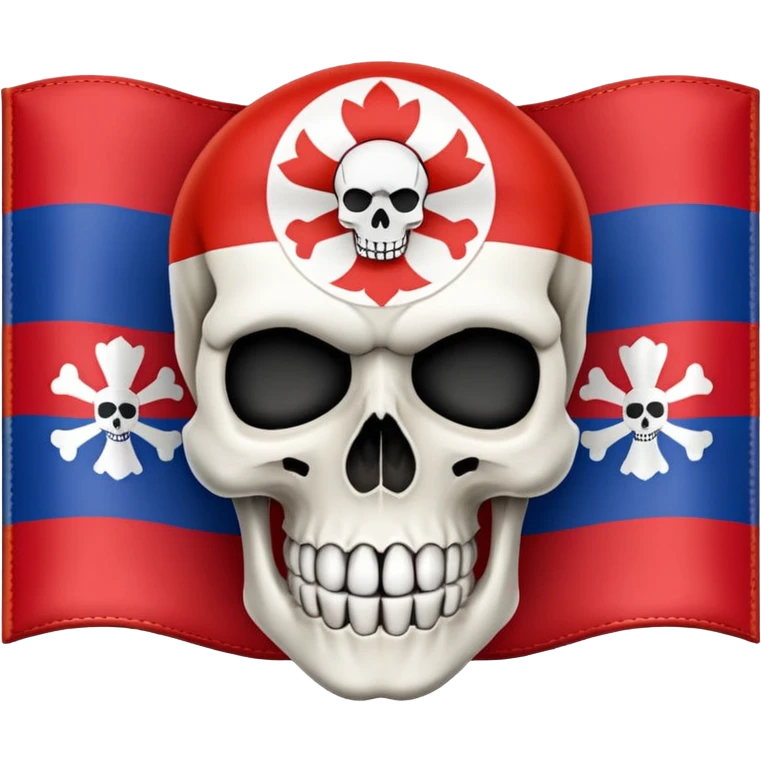 создай флаг республики сербской с черепеом по середине emoji