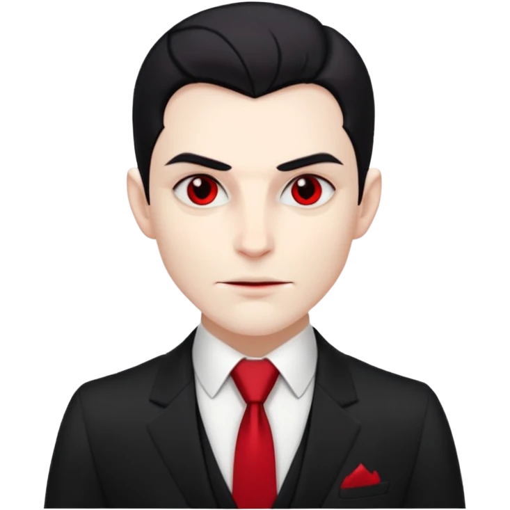 {
      "type": "human",
      "look": "elegant vampire, pale skin, black suit, red tie, calm smirk",
      "description": "an elegant vampire with pale skin wearing a black suit and red tie"
    } emoji