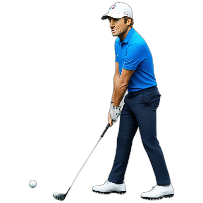 Emmanuel-Macron wearing a golf equipment emoji