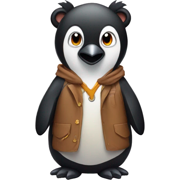 Penguin dress like a bear emoji