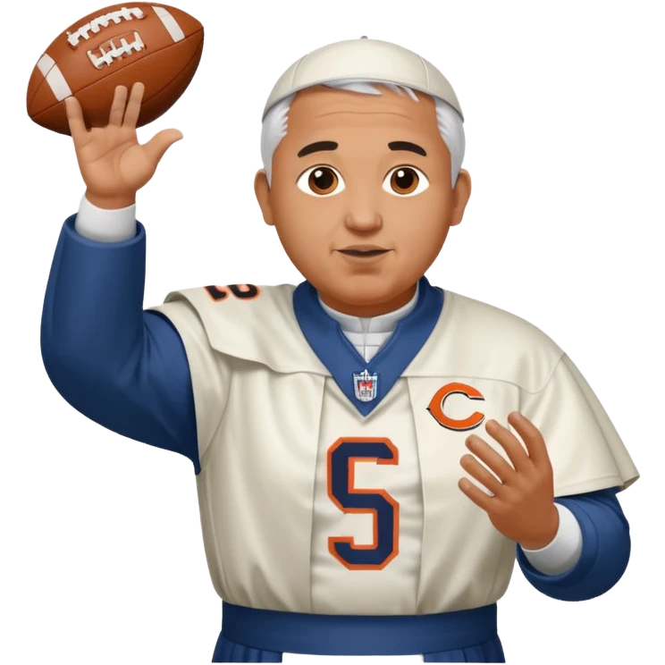 The pope throwing a football in a bears jersey  emoji