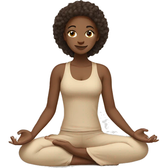girl in beige clothes doing yoga emoji