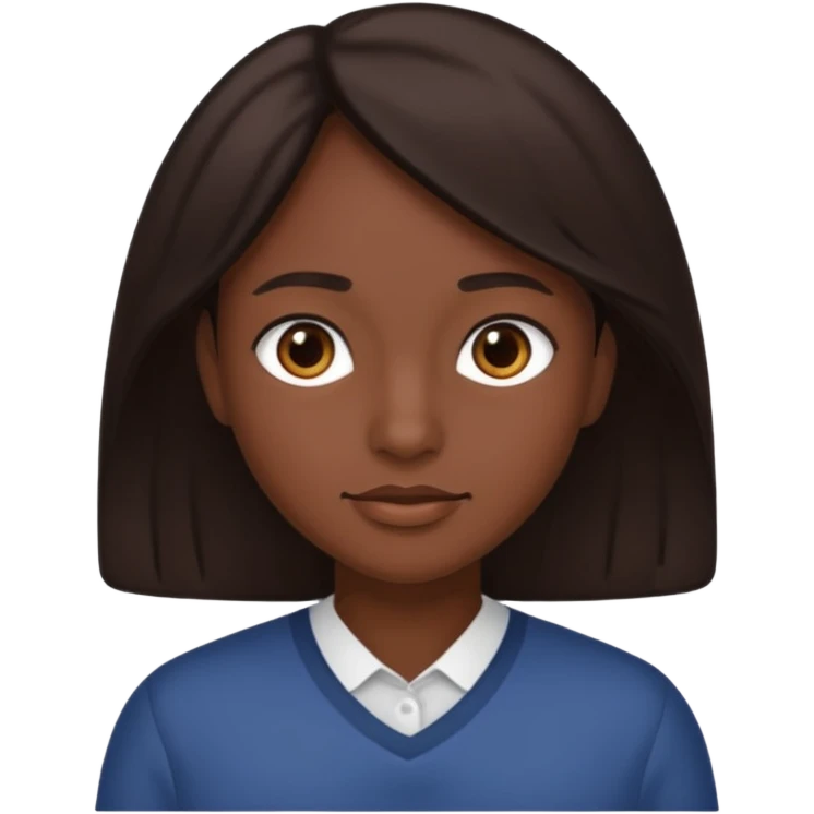 Cabelo castanhos escuro emoji
