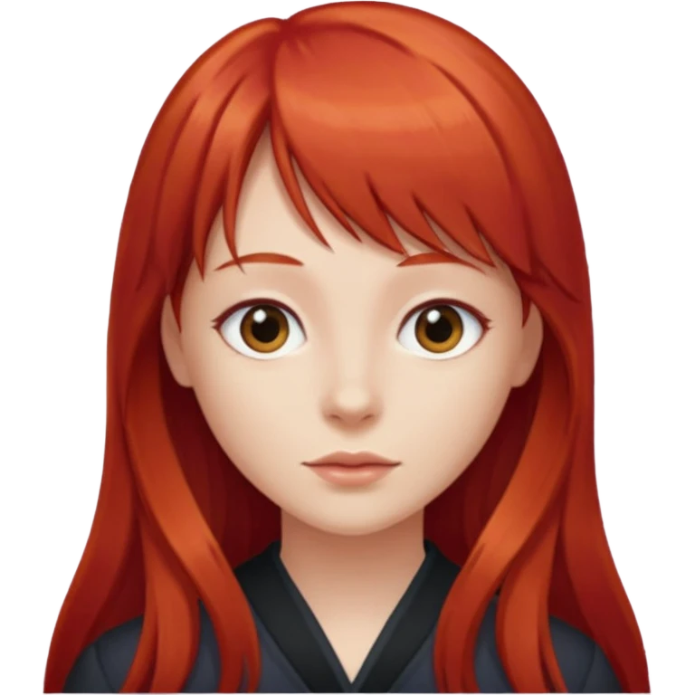 Franja cabelo ruivo comprido emoji