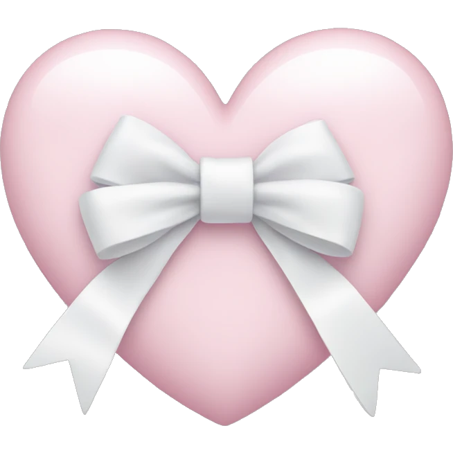 Pastel pink heart with white bow emoji