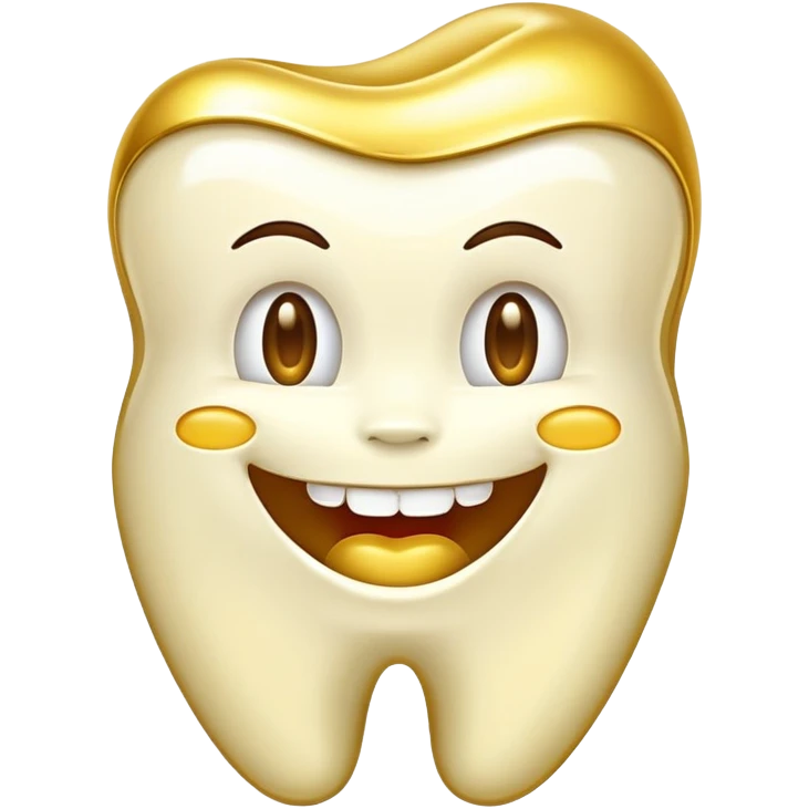 Golden tooth smiling emoji