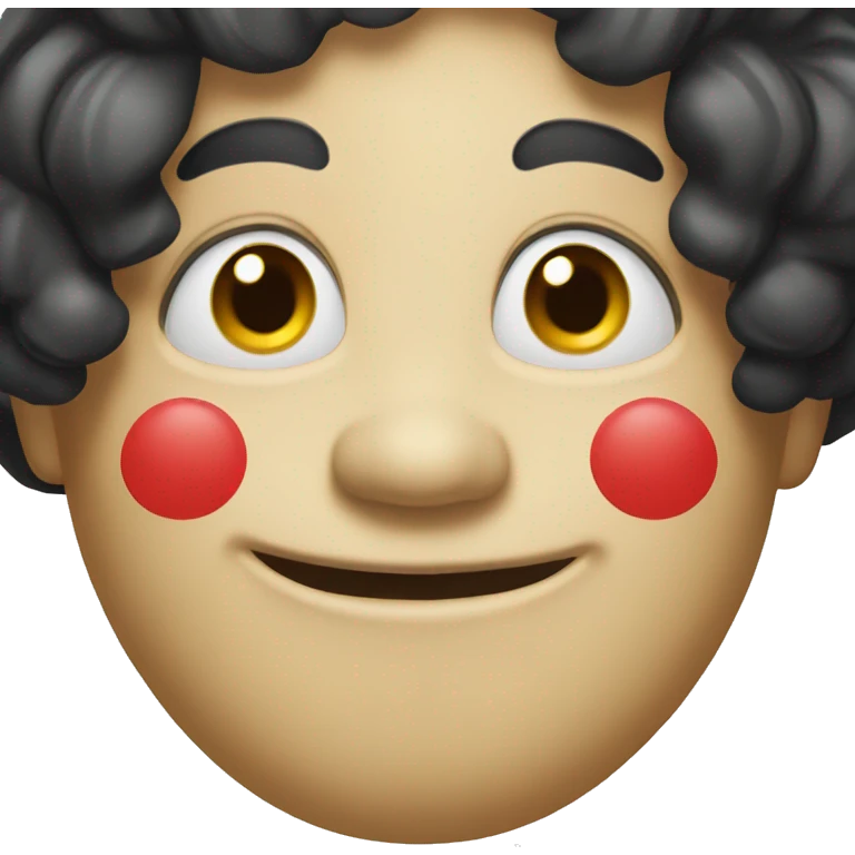 Clown withe a black hair middle part emoji