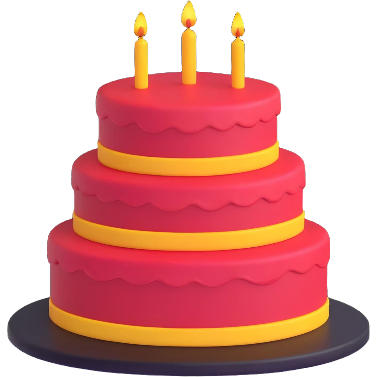 red birthday cake emoji