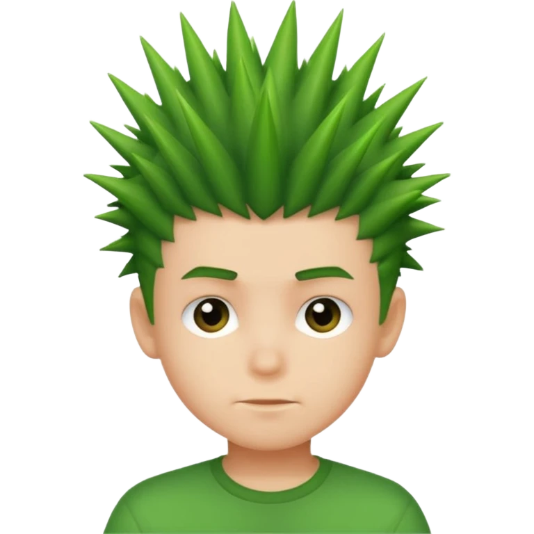 Boy with Spiky Hair – green spikes emoji