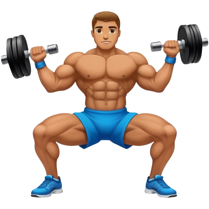 bodybuilder dumbbell lunges emoji