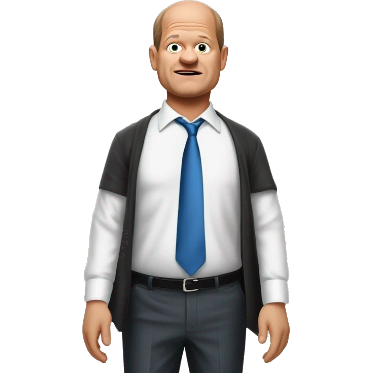 Olaf Scholz photorealistic shrugs emoji