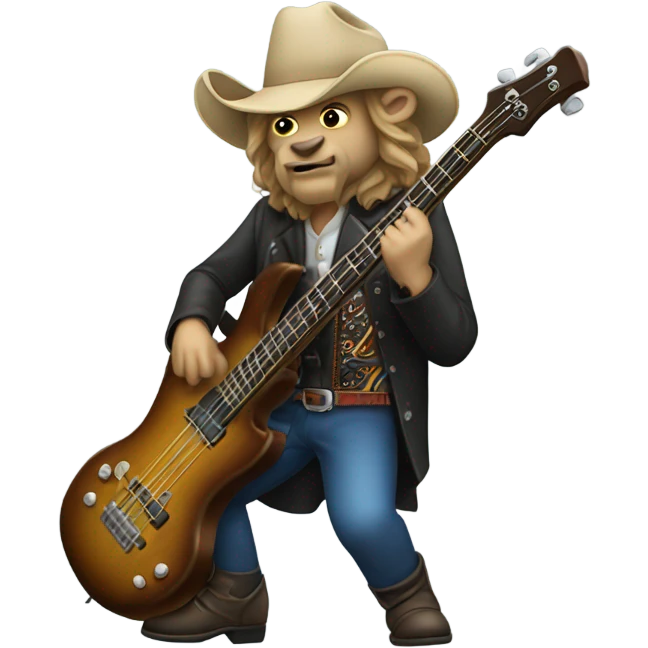 Buffalo Bill playing a bass guitar emoji