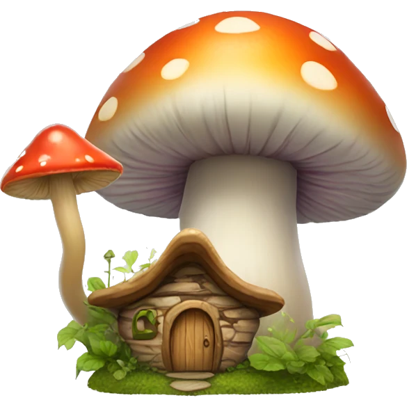 Fairy next to mushroom home  emoji