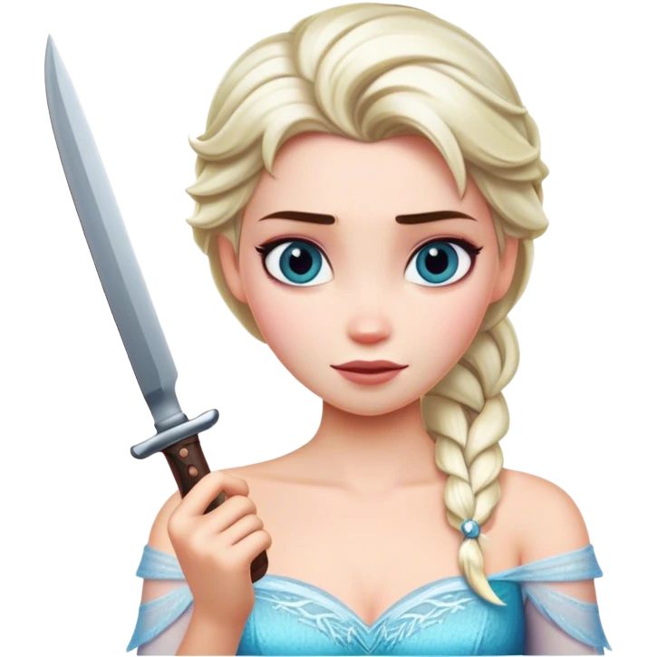 Elsa with knife emoji
