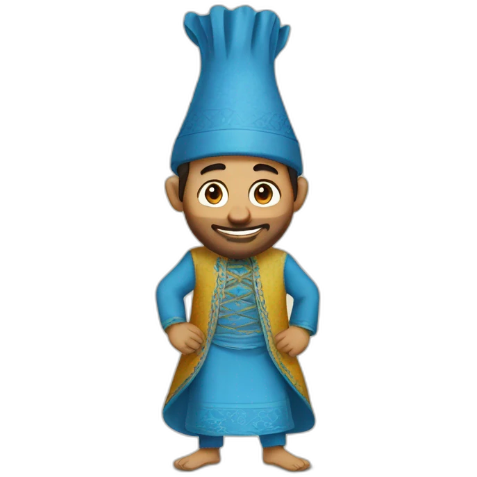 The man of Chefchaouen is a traditional Moroccan costume emoji
