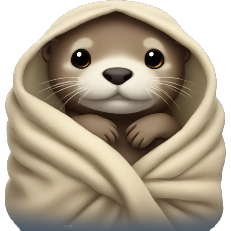 otter cozy in blanket emoji