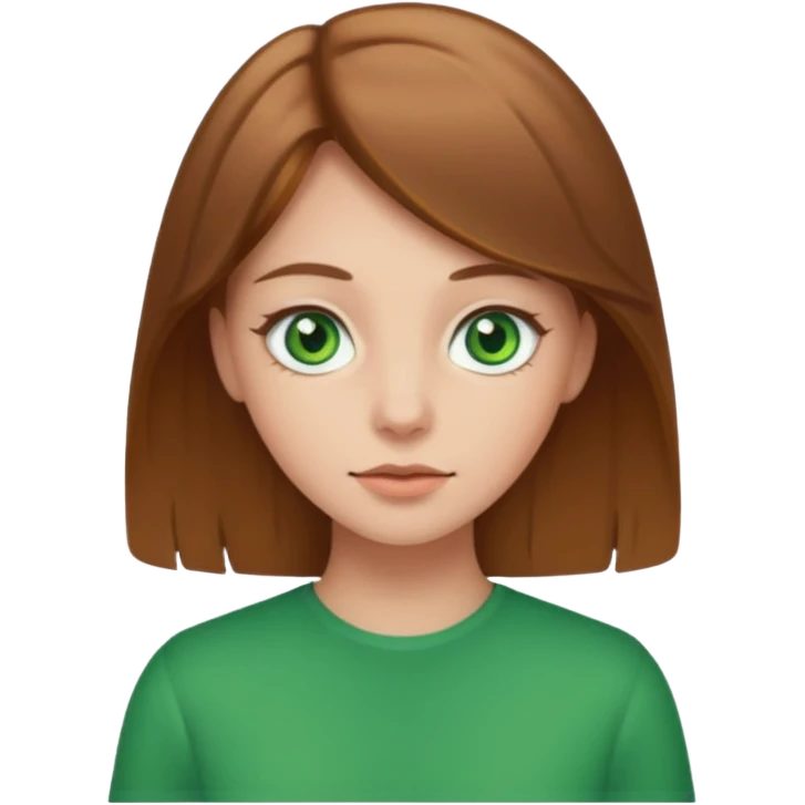 Very light brown haired gorl with green eyes  emoji