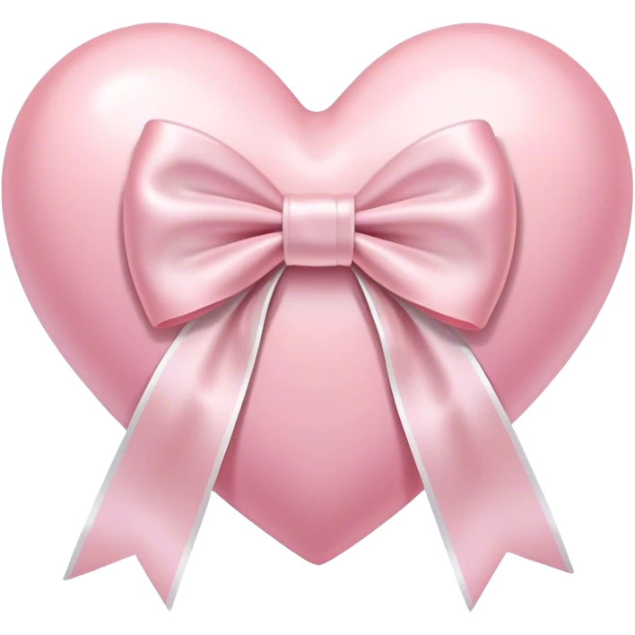 Pastel pink heart with white bow emoji
