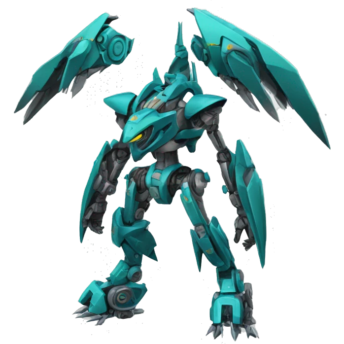 a futuristic mechanical spiky Medabot-raptor-dragon-Bionicle-mecha full body emoji