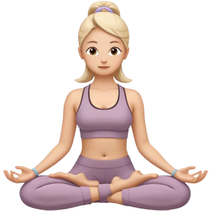 woman in lotus position meditating, skin tone matching the 🧘 emoji, minimal background emoji