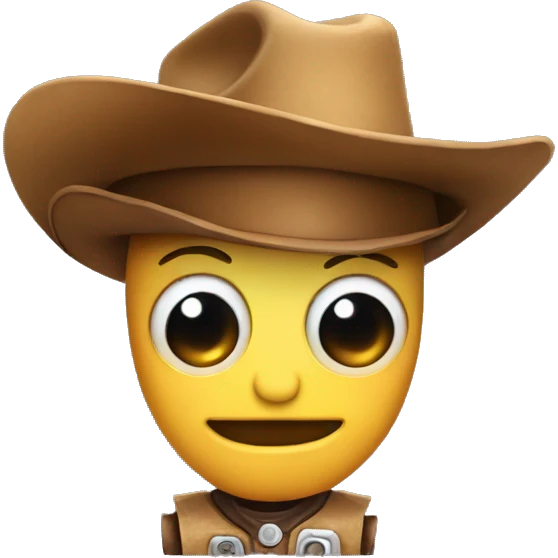 cute robot with a little cowboy hat  emoji